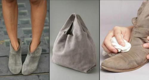 Как убрать засаленные пятна с замши. Как почистить замшу?