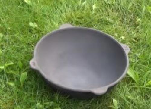 Как правильно обжечь чугунный казан в первый раз. Готовим казан