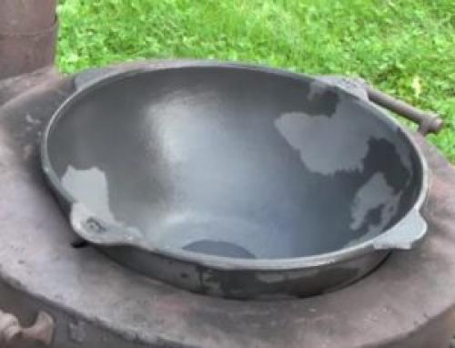 Как правильно обжечь чугунный казан в первый раз. Готовим казан