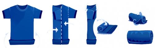 Как правильно свернуть футболку с коротким рукавом. Способы складывания футболки