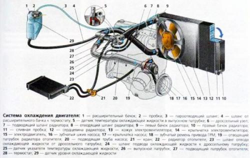 Лопнул расширительный бачок ваз 2110. Расположение расширительной ёмкости